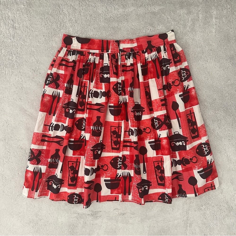 Bernie Dexter Size 1X Mid-century BBQ Print Trixie Skirt